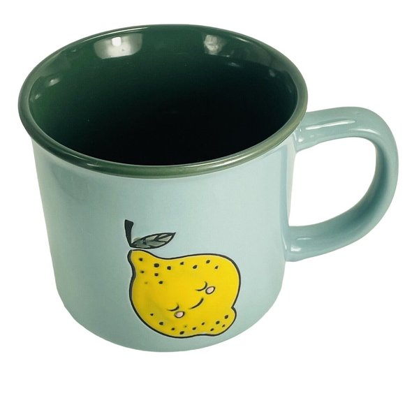 Yellow Sweet Lemon Boston Warehouse 16 Ounce coffee Mug Blue Coffee Cup cocoa - Picture 10 of 10